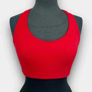 Balera Women’s Dance Crop Top Bra MA Red Racerback Scoop Neck Stretch Nylon